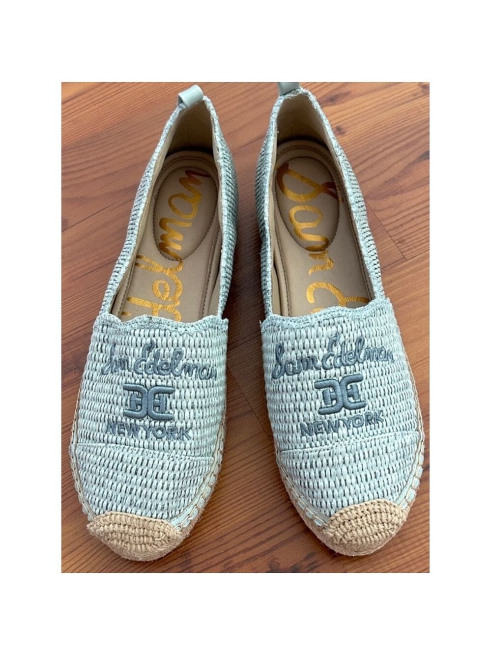 New Sam Edelman Espadrilles Light Blue Beige 7-Read Note